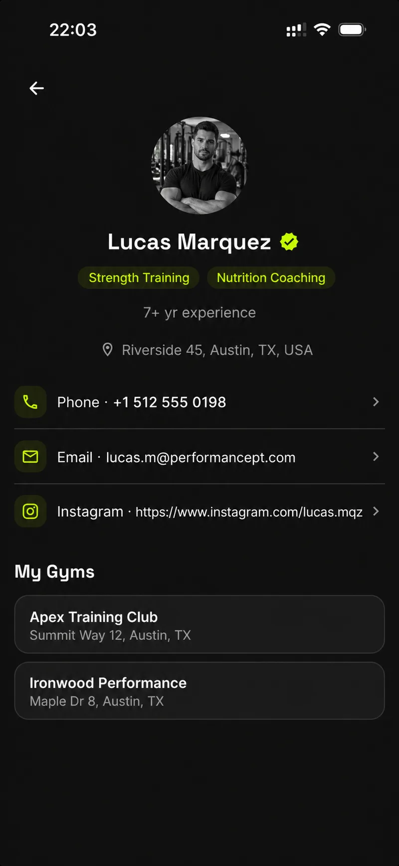 LIFTAG screen
