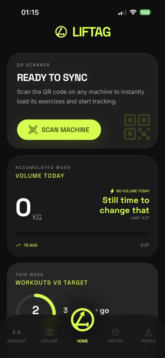 LIFTAG app screen